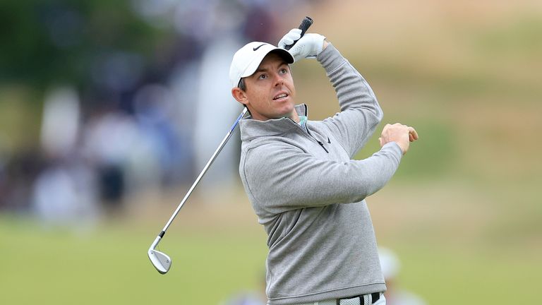 Rory McIlroy hits a golf shot