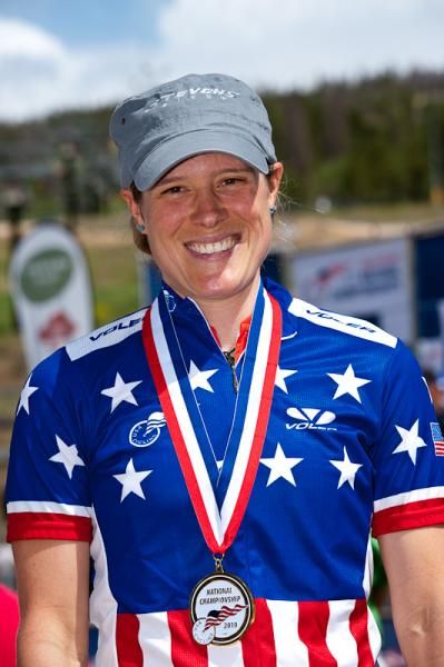 Katie Compton is happy to take home a stars and stripes jersey for her Planet Bike/Stevens/Kenda team.