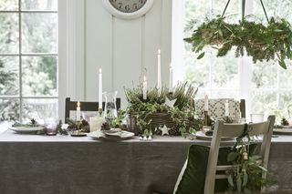 Christmas dining tablescape with foraged greenery by Neptune