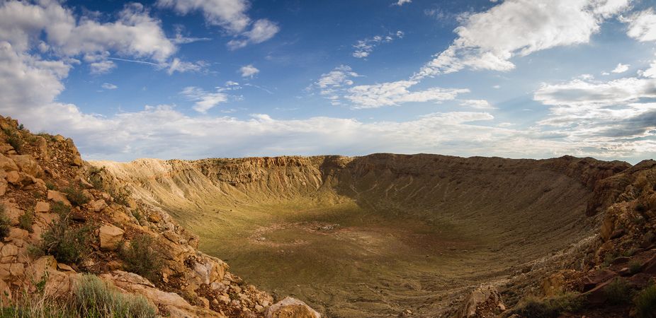 meteorite impact crater, glass beads