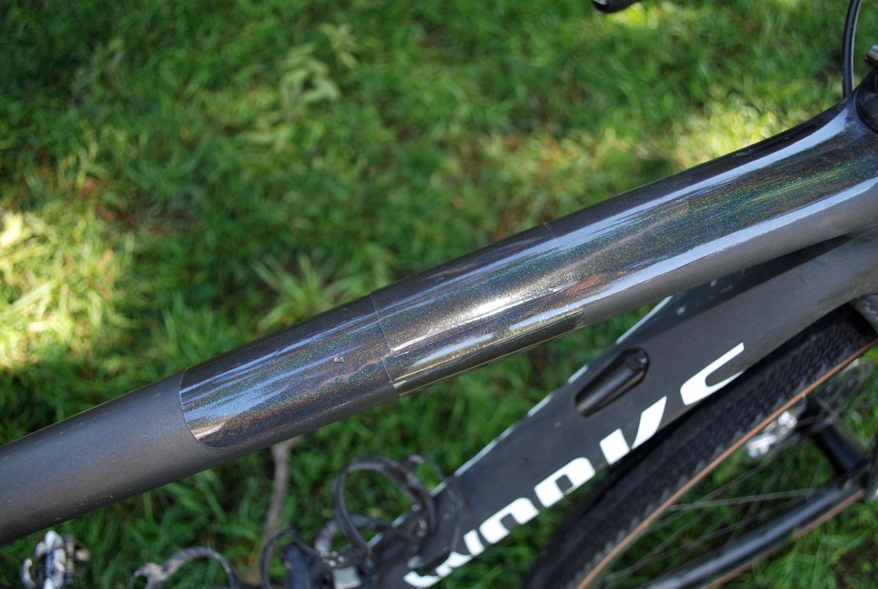 A layer of protection against scuffs from the top tube bag