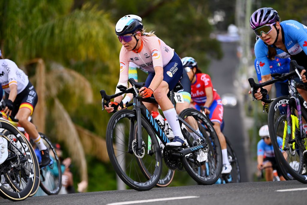 WOLLONGONG AUSTRALIA SEPTEMBER 24 Annemiek Van Vleuten of Netherlands competes during the 95th UCI Road World Championships 2022 Women Elite Road Race a 1643km one day race from Wollongong to Wollongong Wollongong2022 on September 24 2022 in Wollongong Australia Photo by Tim de WaeleGetty Images
