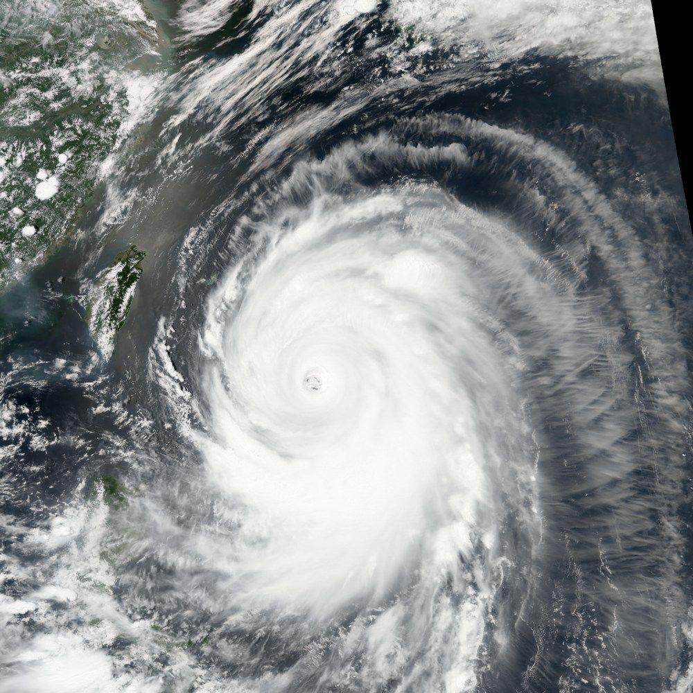 satellite image of super typhoon Neoguri on July 7, 2014.