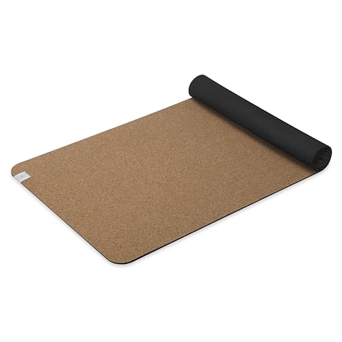 Gaiam Cork Yoga Exercise Mat | Natural durable cork resists sweat and odor | Non-slip TPE backing prevents slipping. Great for Hot Yoga, Pilates, Fitness Working Out (68" x 24"x 5mm thick)