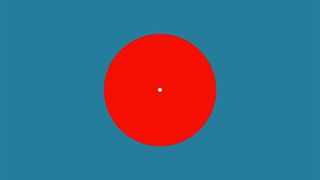 Red circle on a blue background from one of the best TikTok optical illusions