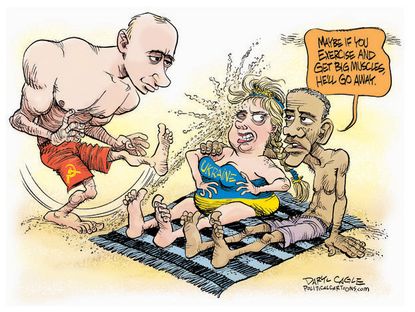 Obama cartoon world Putin Ukraine