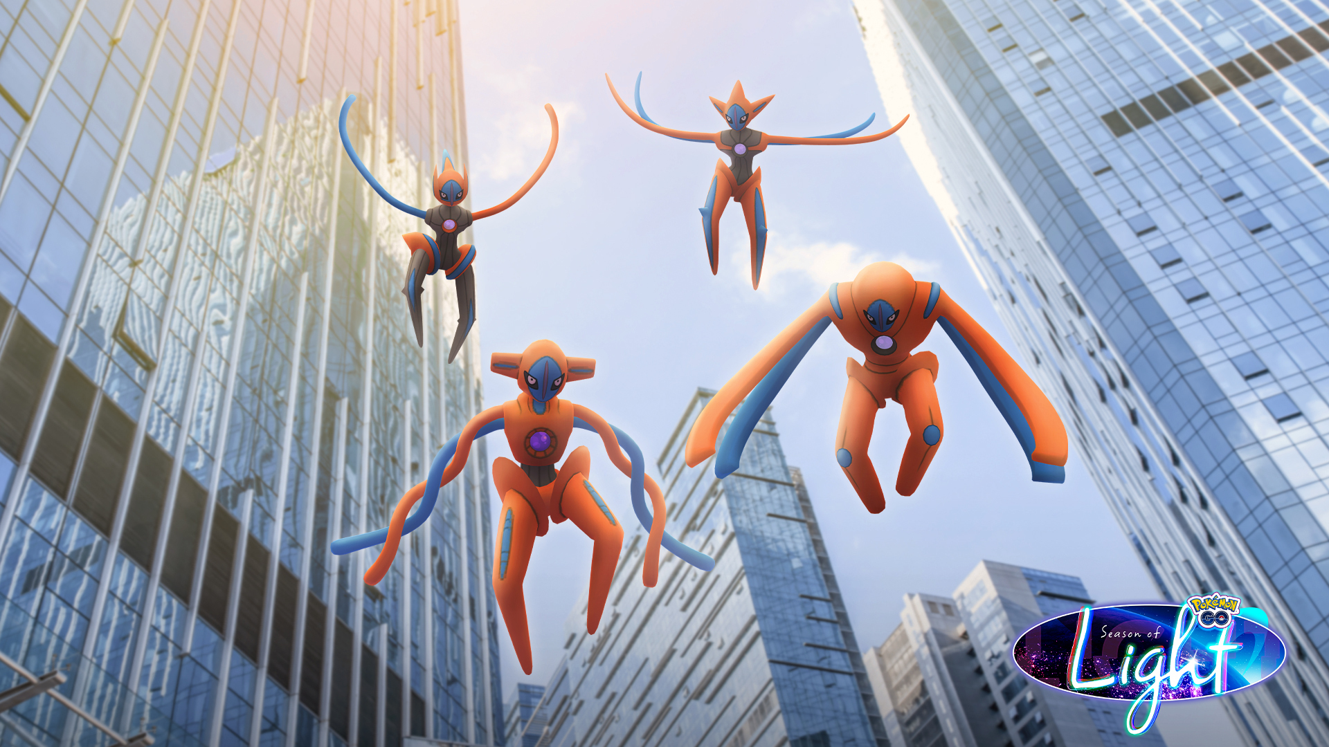 Several Deoxys in Pokemon Go flying