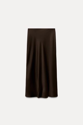 Satin Effect Midi Skirt