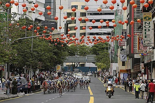 The peloton at the Tour of Langkawi