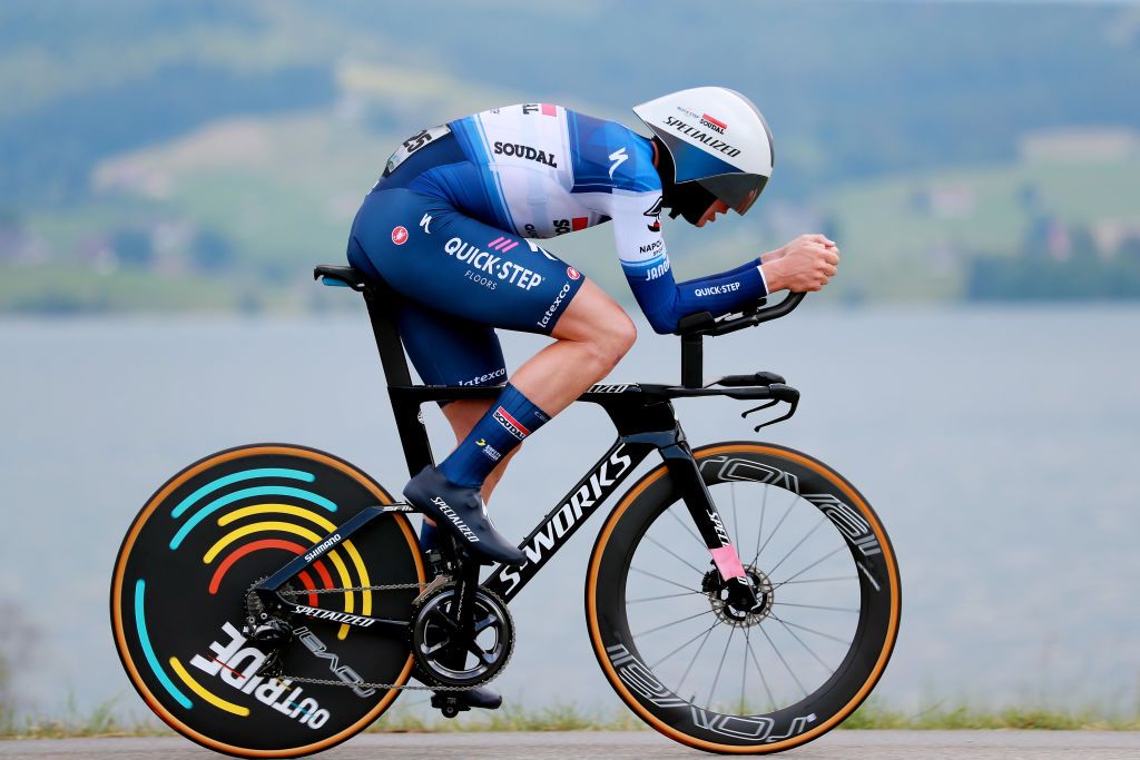 EINSIEDELN SWITZERLAND JUNE 11 Tim Merlier of Belgium and Team Soudal QuickStep sprints during the 86th Tour de Suisse 2023 Stage 1 a 127km individual time trial stage from Einsiedeln to Einsiedeln UCIWT on June 11 2023 in Einsiedeln Switzerland Photo by Heinz ZwickyGetty Images