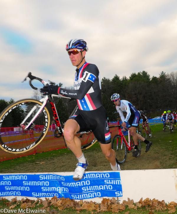 Jeremy Powers (Rapha Focus) on the attack with two laps to go