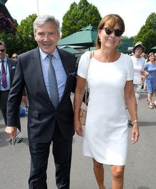 london, england july 06 michael middleton and carole middleton attend day four of the wimbledon tennis championships at the all england lawn tennis and croquet club on july 6, 2017 in london, united kingdom photo by karwai tangwireimage