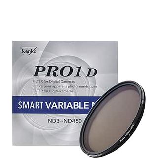 Kenko variable ND filter and packaging on a white background