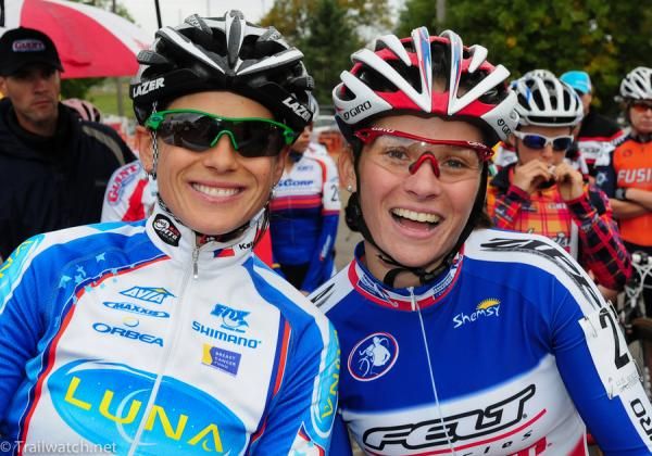 Czech Republic Champion Katerina Nash (L) and French Champion Caroline Mani