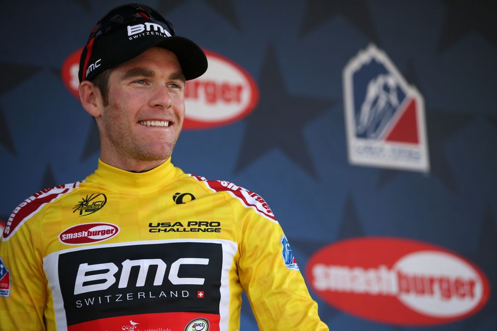 Brent Bookwalter (BMC) smiles on the podium