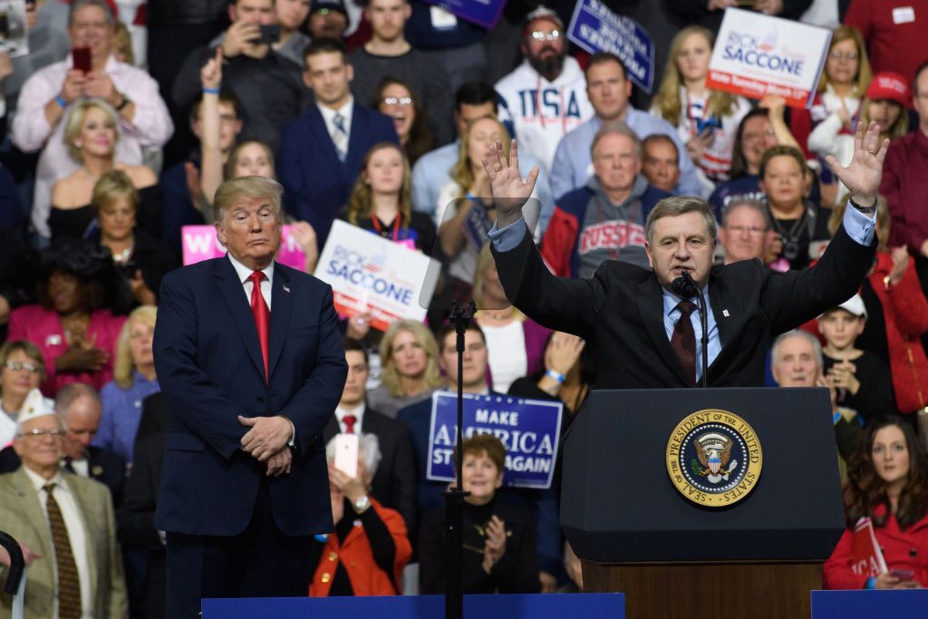 Trump campaigns with Rick Saccone