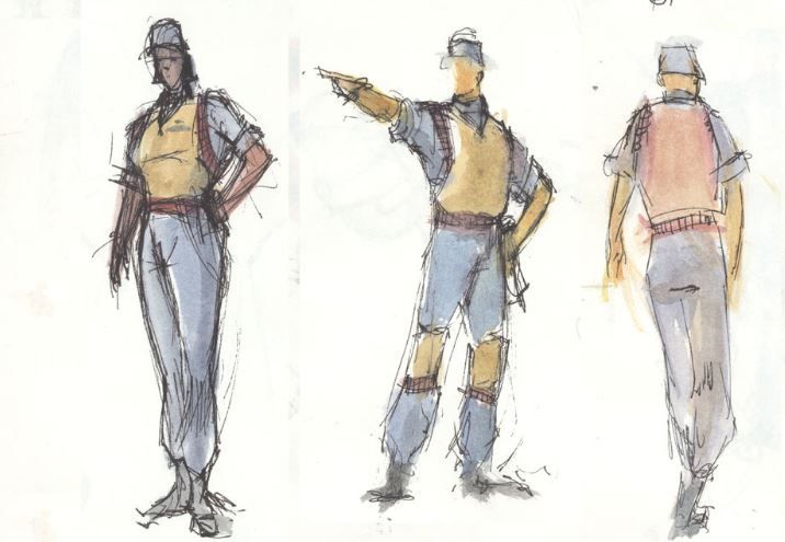Early concept art for crew members of the Von Braun