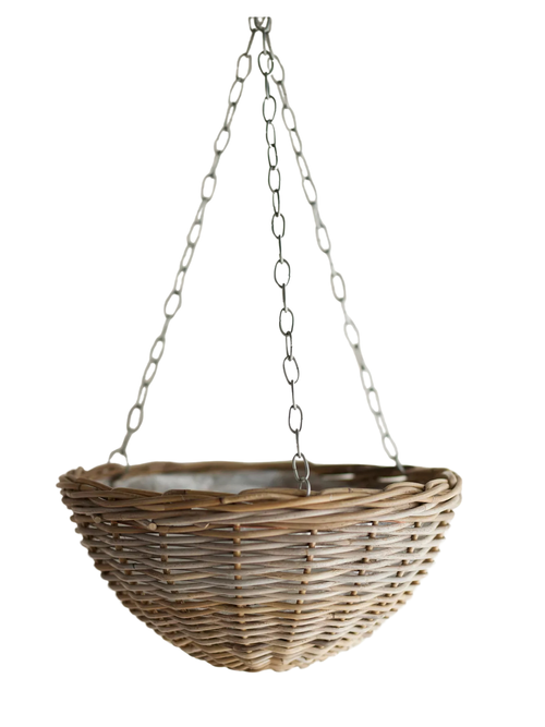 Hanging Rattan Rounded Basket Planter