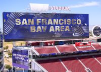 A general view shows San Francisco Bay Area Stadium (temporarily renamed from Levi's Stadium) ahead of the 2026 FIFA World Cup in Santa Clara, California, on June 7, 2026. The stadium will host six matches for the FIFA World Cup 2026. (Photo by JOSH EDELSON / AFP)