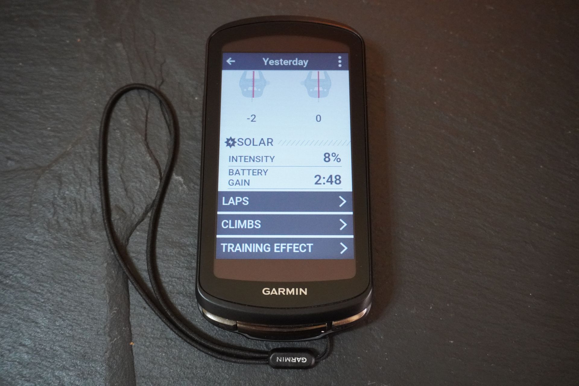 Looking back at the solar data of the Garmin Edge 1040 Solar