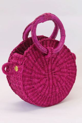 valentine's gifts for her - pink circle woven grab bag