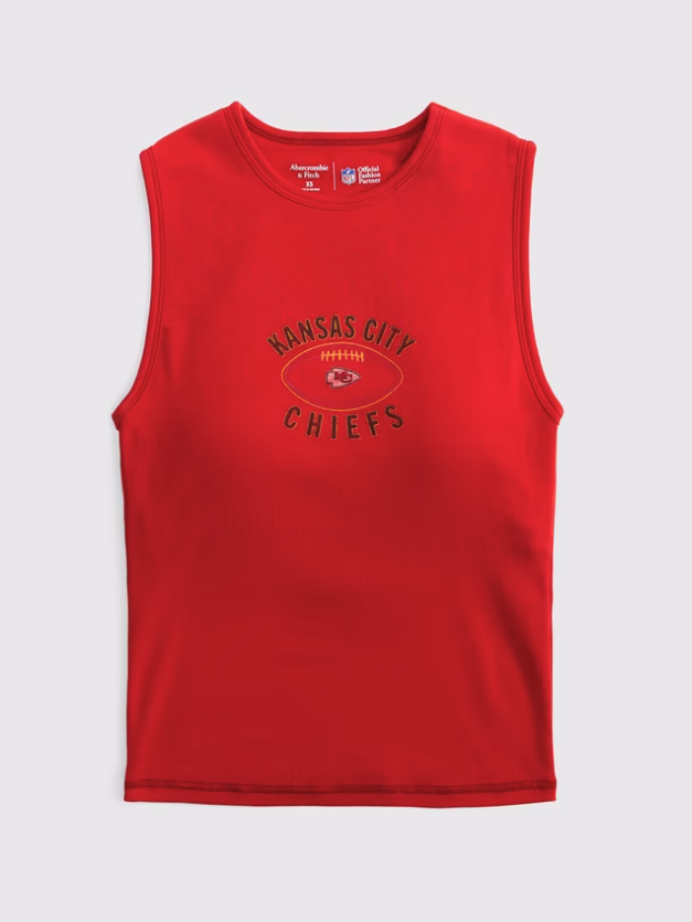 Abercrombie &amp;amp; Fitch, Kansas City Chiefs Bra-Free Rib High-Neck Tank Top