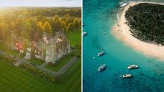 L- a castle in Ireland, R- an island in the British Virgin Islands 