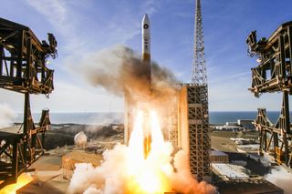 A United Launch Alliance Delta IV rocket carrying the classified NROL-47 spy satellite launches from Space Launch Complex-6 at Vandenberg Air Force Base in California on Jan. 12, 2018.