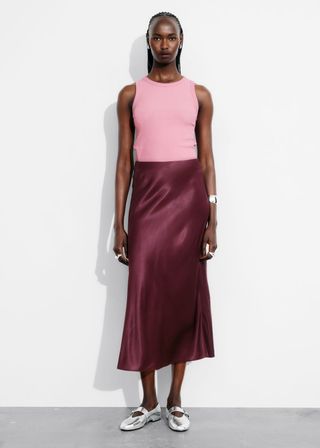 Satin Midi Skirt