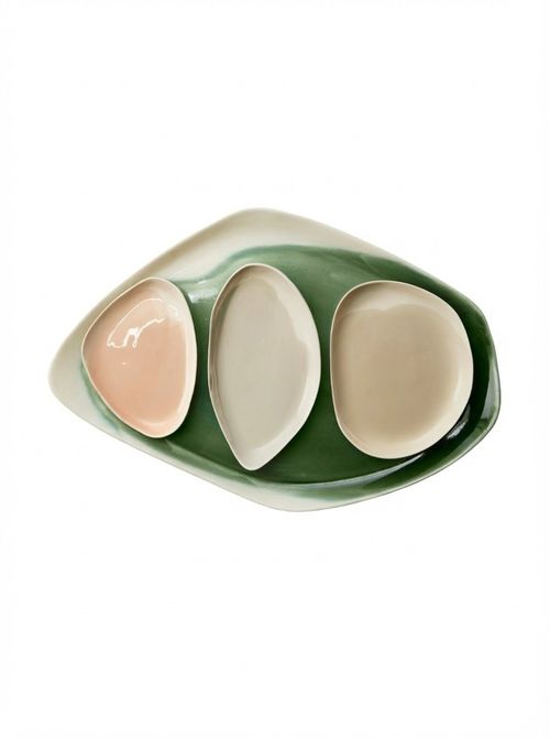 Hand-Glazed Porcelain Long Serving Tray