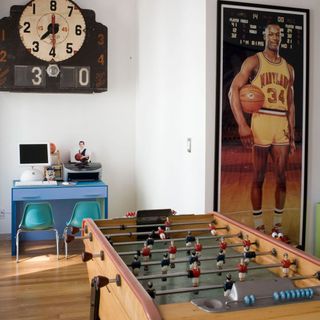 games room with football table and retro clock