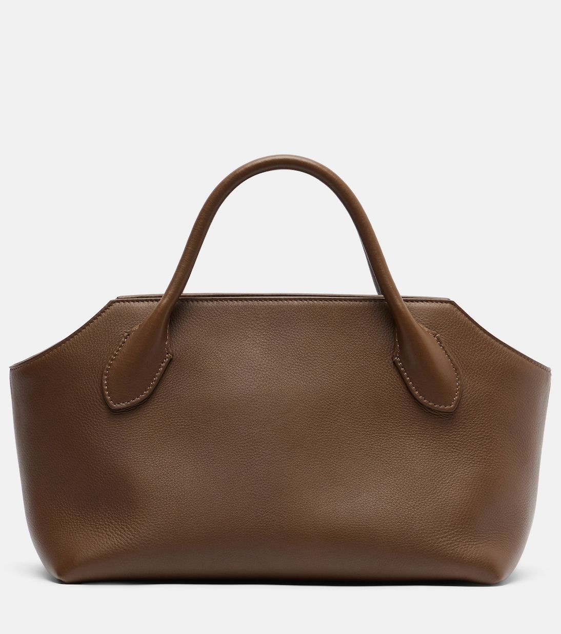 Terrasse Leather Top-Handle Bag in Brown - the Row