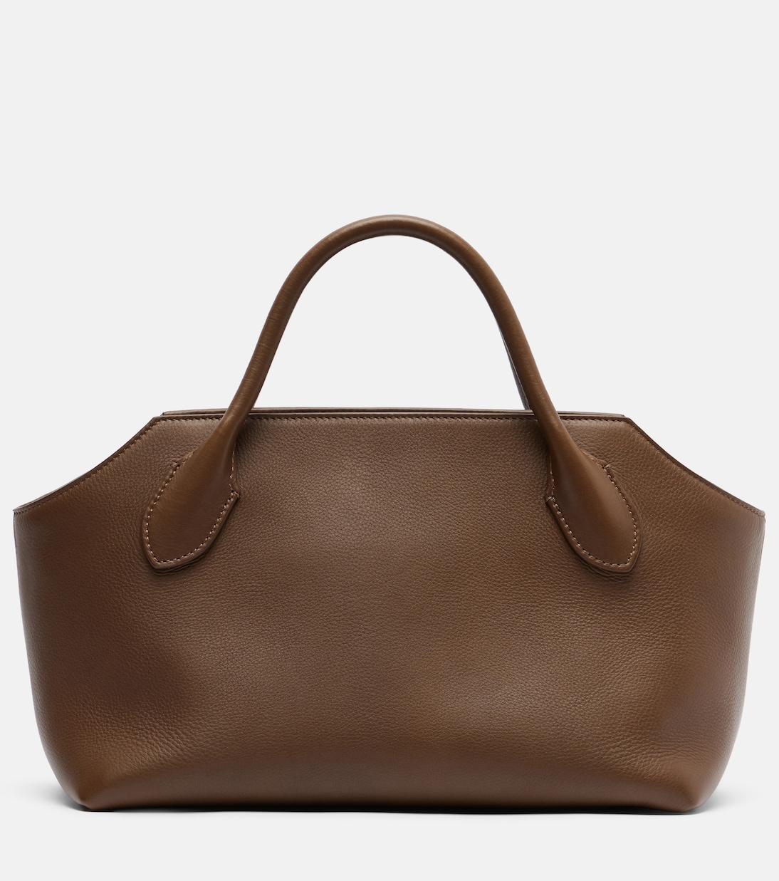 Terrasse Leather Top-Handle Bag in Brown - the Row
