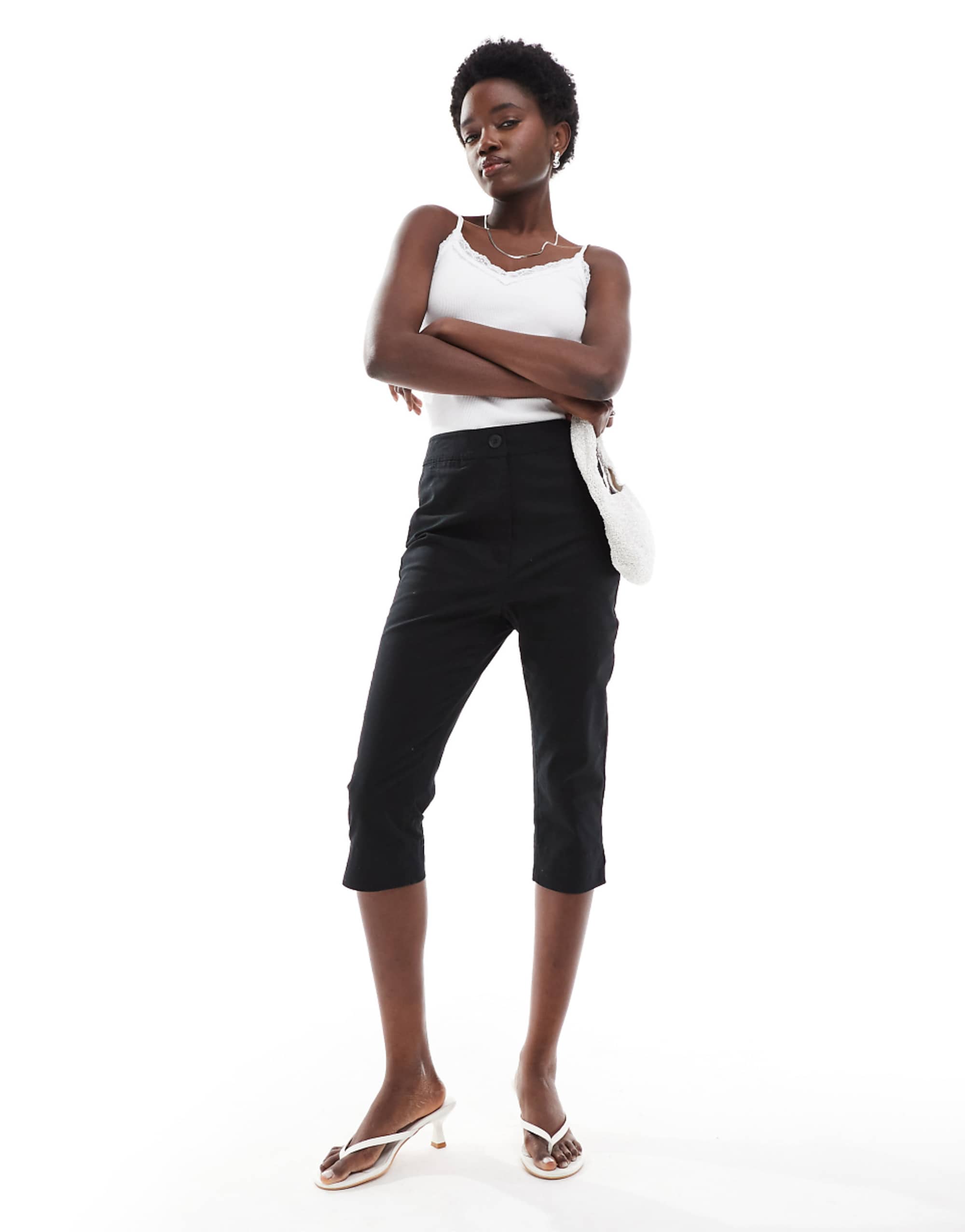 Asos Design Capri Trousers in Black
