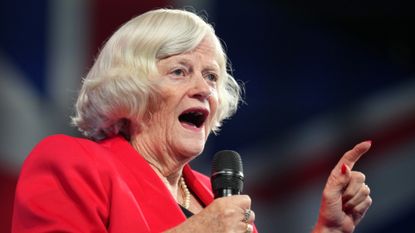 Ann Widdecombe gives a speech at the Reform Party 2024 Conference