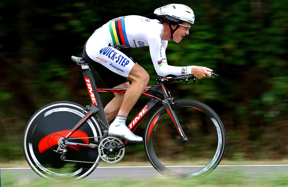 TT world champion Michael Rogers during stage 1 of the 2005 Tour de France