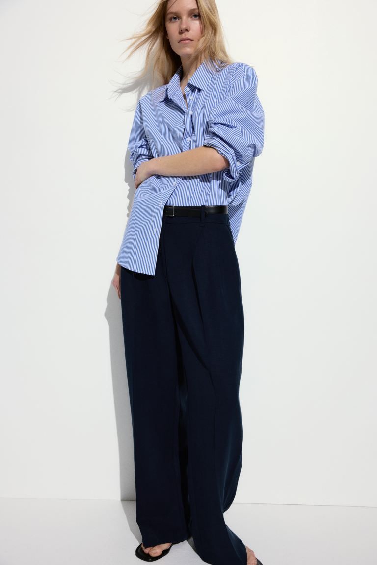 Linen-Blend Pants