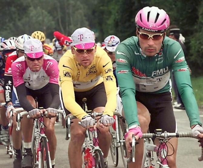 Jan Ullrich, Erik Zabel and Bjarne in 1997. All would later admit to doping.