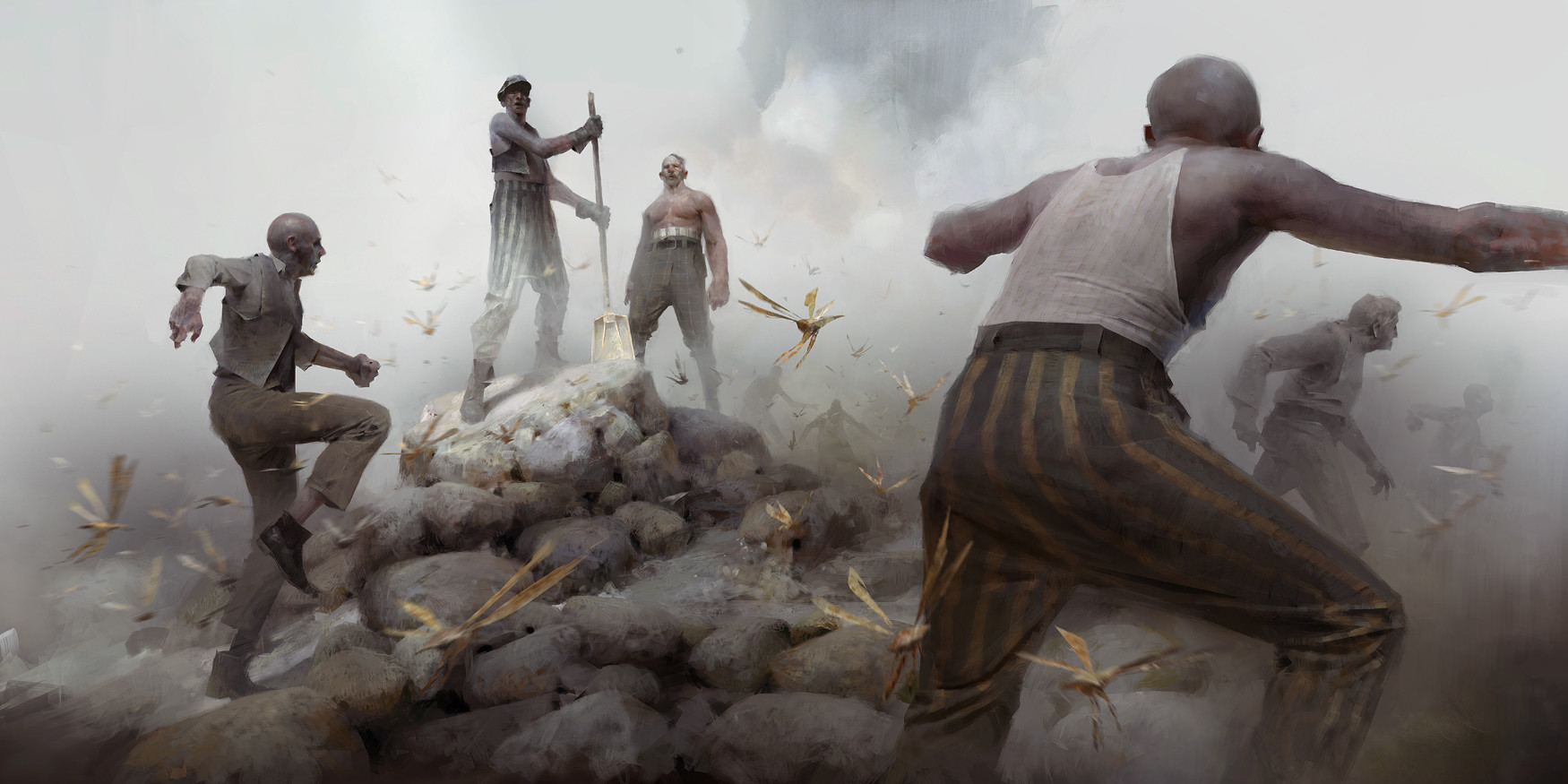 Workers and bloodflies