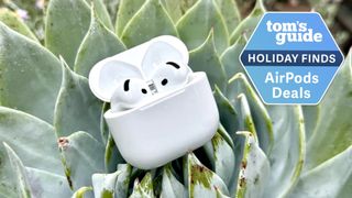 AirPods 4 on a plant