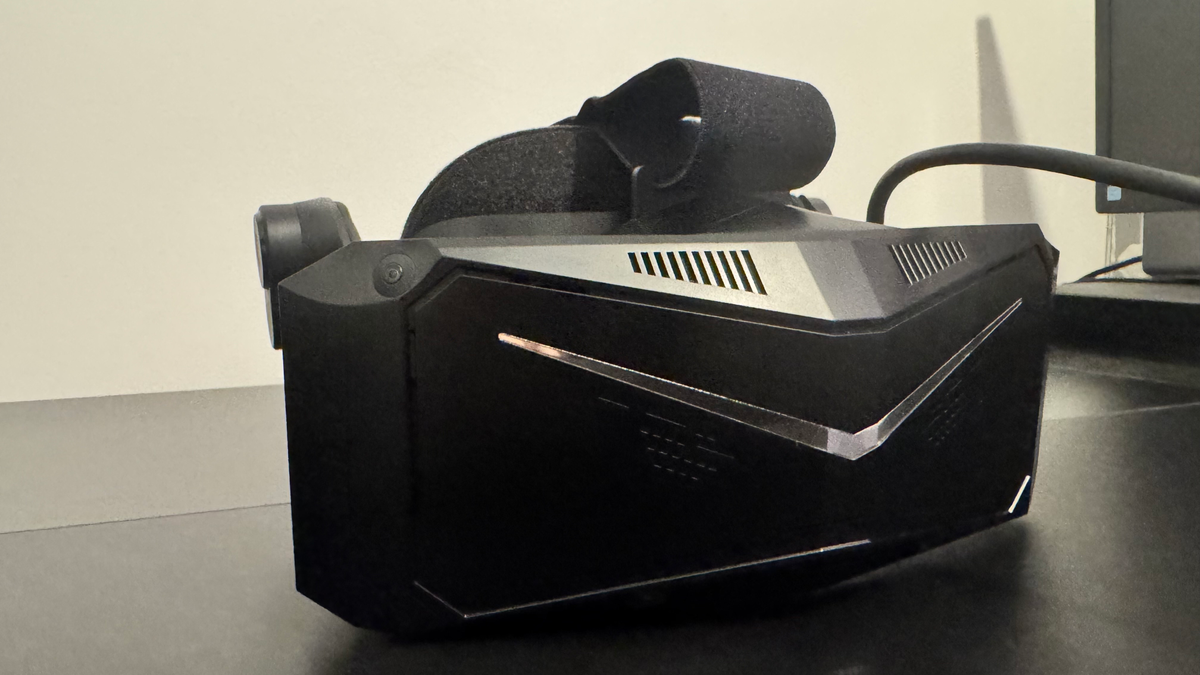The Pimax Crystal Light VR headset on a table