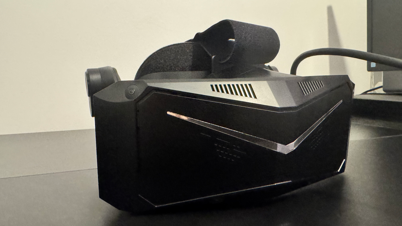 The Pimax Crystal Light VR headset on a table
