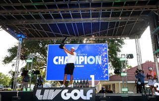 Koepka celebrates his LIV Golf Orlando title