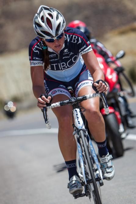 Chantal Blaak (TIBCO) spent part of the stage off the front in the break.