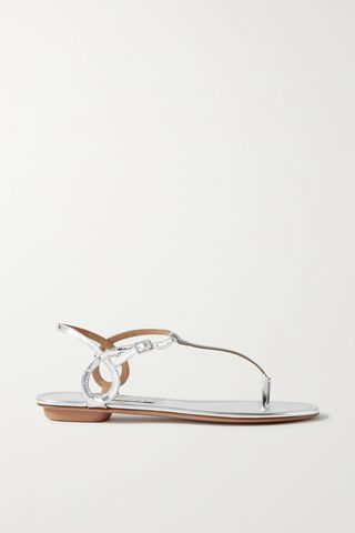 Almost Bare Metallic Leather Sandals