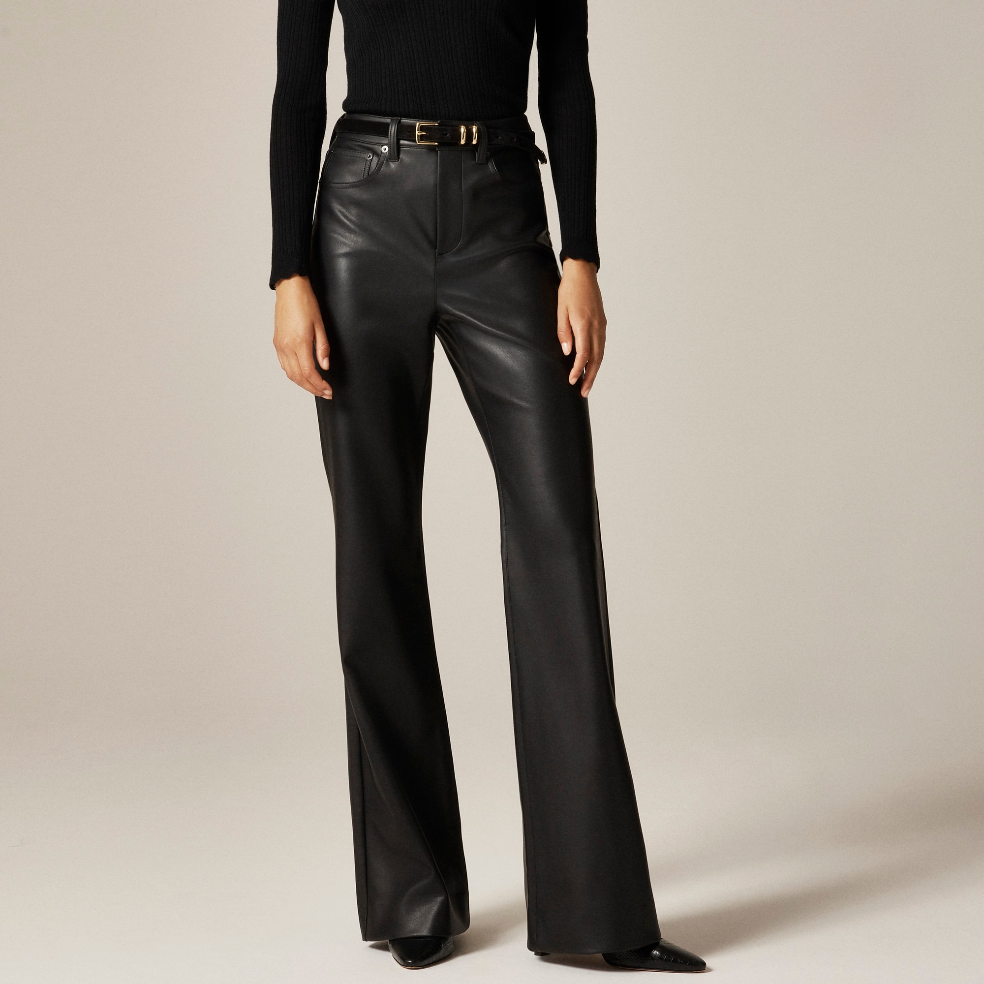Vintage Flare Pant in Faux Leather