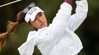 Alison Lee takes a shot at the AIG Women's Open