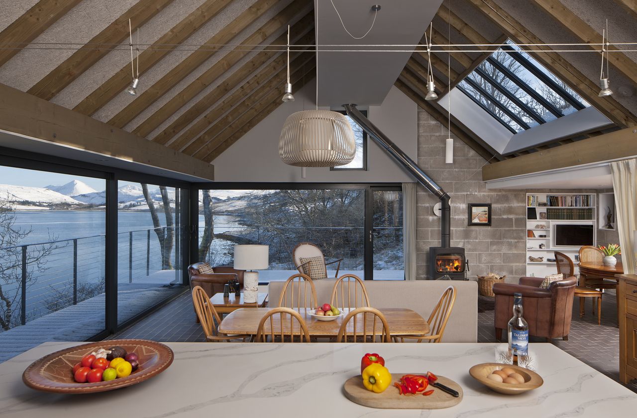 self build home with living room