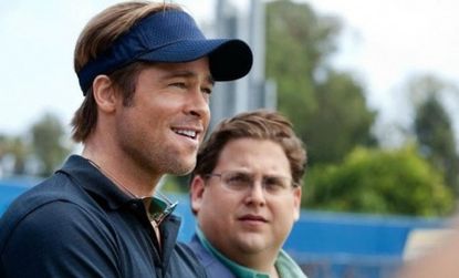 Brad Pitt and Jonah Hill star in "Moneyball," an adaptation of Michael Lewis' best-selling book about the 2002 Oakland Athletics' revolutionary use of statistics to field an undervalued, and 