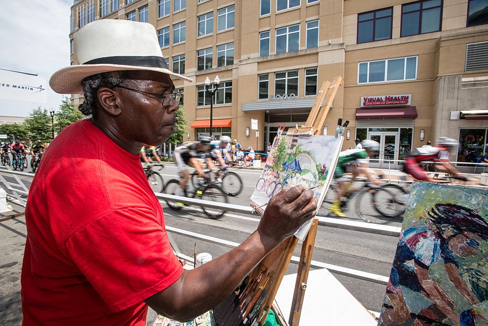 This gentleman spent the day capturing the colors and speed of the race